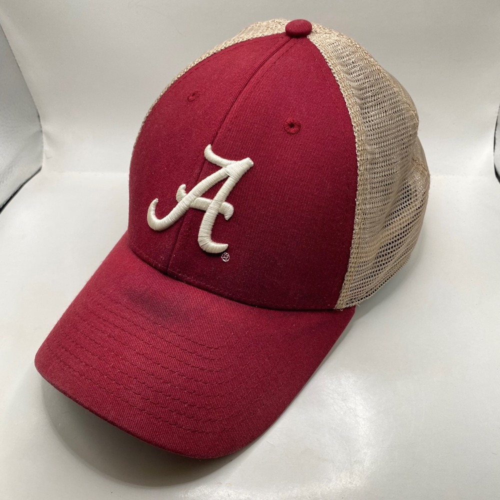 ALABAMA The Game Trucker Hat Cap OSFM Crimson Red Tan Mesh Snapback NCAA Bama A